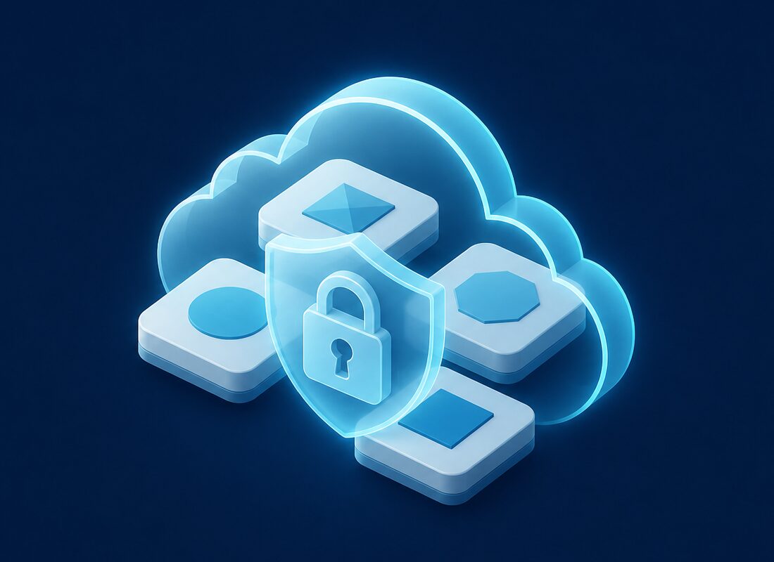 Microsoft 365 cloud application tiles secured behind a protection layer