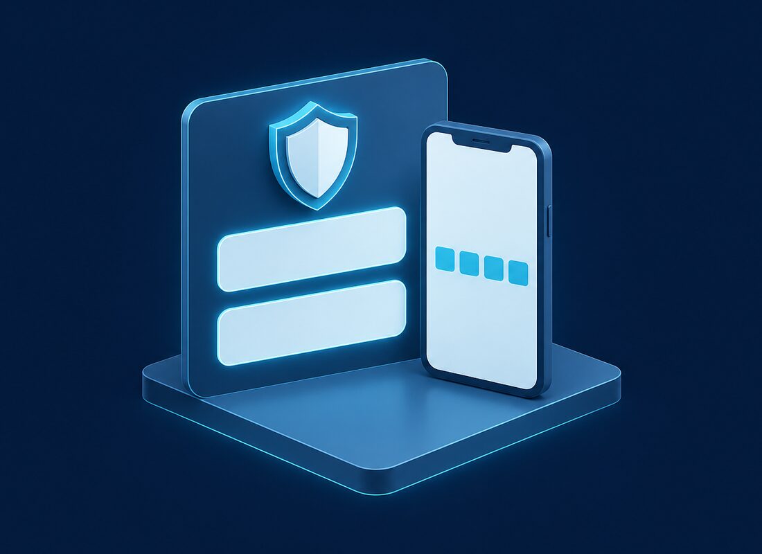 Two-factor authentication login with a verification code on a mobile phone